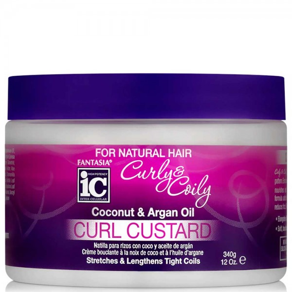 Curly & Coily Cocos & Argan Oil Curl Custard,340g,Fantasia IC